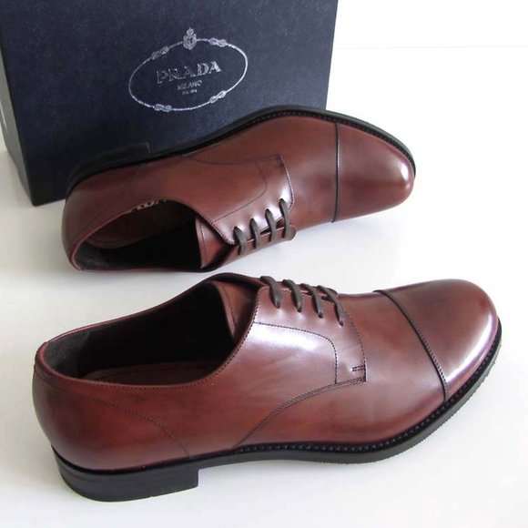 new PRADA brown cap toe dress shoes 10.5 / 11.5 US - Picture 7 of 8